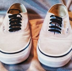 Light grey and white VANS. Men's 7 or Women's 8.5